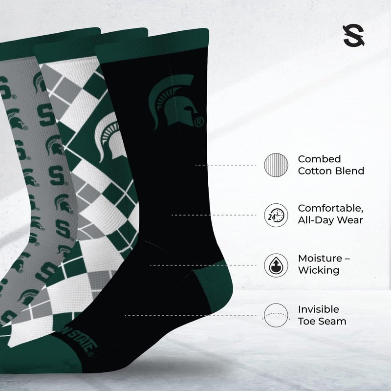 Strideline Store Mens NCAA Dress Socks- The Executive 3 Pack-One Size Fits Most - Image 2